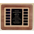 Perpetual Series Walnut Plaque w/ Tan Background & 12 Individual Plates (14"x17")